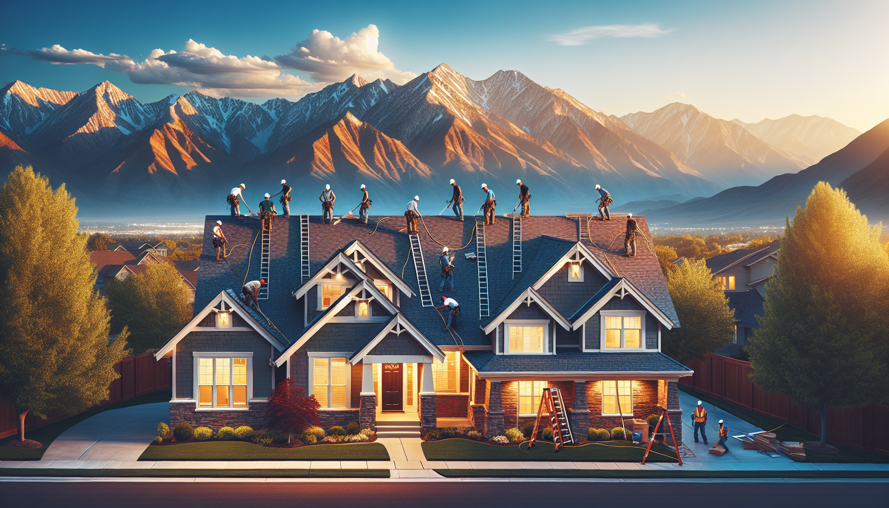 Beautiful home with quality asphalt shingle roof in autumn